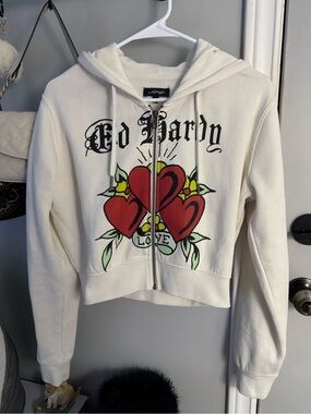 Ed Hardy Cropped Zipup Hoodie ❤️‍🔥